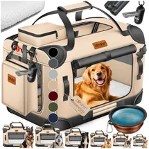 Lovpet Lovpet® Hundebox Hundetransportbox faltbar Inkl.Hundenapf Transporttasche Hundetasche Transportbox für Haustiere, Hunde und Katzen Haustiertransportbox