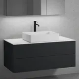 neoro n50 Unterschrank B: 120 cm mit 2 Auszügen, Waschtisch B: 58 cm weiß matt, B: 120.5 BN0065WM+BN0424BM+BN0404WH