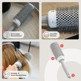 Olivia Garden Expert Blowout Speed gewellte Borsten 45 weiß & grau