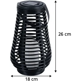 ETC Shop Solarleuchten für Außen zum stellen LED Solar Tischleuchte Hängelampe Garten LED Laterne Flammeneffekt, mit tanzendem Lichteffekt, 1x LED Akku, DxH