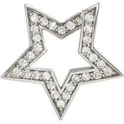 Stern-Anhänger JOBO "Anhänger Stern", silber (silber 925), Schmuckanhänger, Damen, Silber 925 (Sterlingsilber), 925 Silber mit Zirkonia
