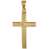 trendor Kreuzanhänger Kreuz- Gold 585 (14 Karat) 24 mm goldfarben