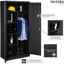 Tectake Spind mit 6 Fächern, und Kleiderstange