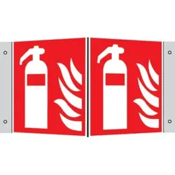 SafetyMarking Brandschutzschild Alu B200xH200 mm Winkel Feuerlöscher langnachleuchtend