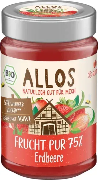 Allos Frucht Pur Erdbeere bio 200g