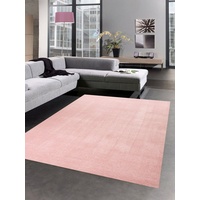 Hochflor-Teppich Moderner Teppich Wohnzimmerteppich uni einfarbig rosa, Carpetia, rund, Höhe: 17 mm rosa rund - 120 cm x 120 cm x 17 mm