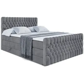 altdecor Boxspringbett SERENE-Z KING - 160 x 200 - H3/H4 - Dunkelgrau