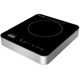 Induktionskochplatte, Edelstahl, Metall, Glas, 27.2x31.2x6.2 cm, Timereinstellung, LED-Anzeige, Touch Control, Überhitzungsschutz, Küchengeräte, Sonstige Küchengeräte