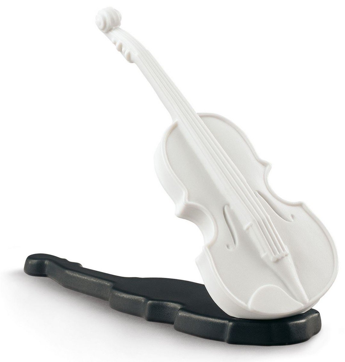 Casa Padrino Luxus Porzellan Violine Weiß / Schwarz 15 x H. 11 cm - Wohnzimmer Deko Skulptur