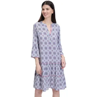 Cartoon Casual-Kleid mit Stufen in Blue/Apricot | Gr.: 40