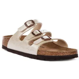 Birkenstock 1029818 Damen Tieffußbett Pantolette Florida Graceful Pearl White, Beige, Gr. 40 EU - 40