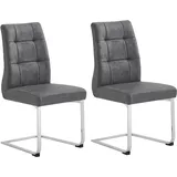 byLIVING Esszimmerstuhl Marlen XXL Mikrofaser grau 2er Set
