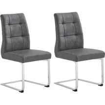 byLIVING Esszimmerstuhl Marlen XXL Mikrofaser grau 2er Set