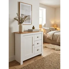 KADIMA DESIGN Moderne Schubladenkommode 79 x 81 x 35 cm Eiche-Finish / Weiß