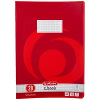 Herlitz Schulheft x.book A4, kariert, Lineatur 28, 16 Blatt, 10 Stück