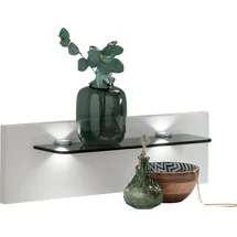 Wiemann Aufsatzpaneel WIEMANN "Monaco", weiß (weiß, rauchglas), B:40cm H:20cm T:12cm, Glas, Holzwerkstoff, Möbelaufsätze, wahlweise mit Beleuchtung