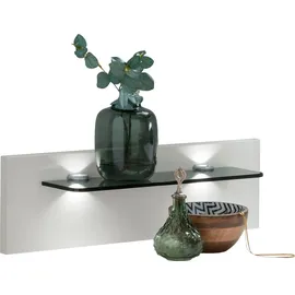 Wiemann Aufsatzpaneel WIEMANN "Monaco", weiß (weiß, rauchglas), B:40cm H:20cm T:12cm, Glas, Holzwerkstoff, Möbelaufsätze, wahlweise mit Beleuchtung