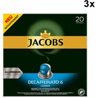 Jacobs Decaffeinato 6 Lungo, entkoffeiniert, Nespresso Kompatibel, 3x20 Kapseln