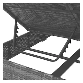 vidaXL Doppelliege 197 x 140 x 140 cm grau inkl. Sonnendach