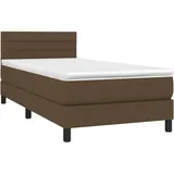 vidaXL Boxspringbett mit Matratze Dunkelbraun 100x200 cm Stoff - Braun