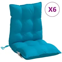 VidaXL Niedriglehner Auflagen 6 STK., Gartenstuhlauflagen mit Bänder, Sitzauflagen