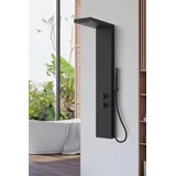 Marwell Duscharmatur Duschset Essenza schwarz 125x20 cm - Regendusche - Handbrause mit Schlauch