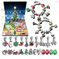 Lucadeau DIY-Adventskalender 2025 Schmuck Adventskalender Kinder - Weihnachtskalender für Mädchen (Geschenkset), Armband Schmuck Weihnachtsgeschenk Mädchen Frauen grün|rot