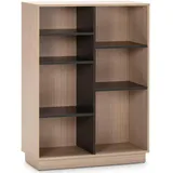 VS Venta-stock Bücherregal 80 x 33 x 110 cm Eiche/Grau