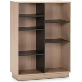 VS Venta-stock Bücherregal 80 x 33 x 110 cm Eiche/Grau