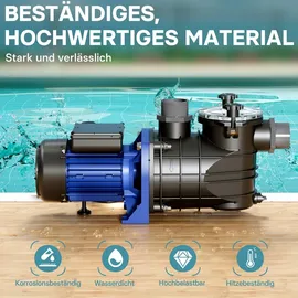 XPOtool Poolpumpe schwarz 13800 l/h