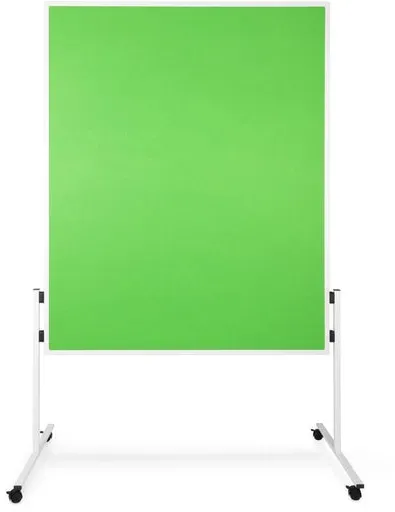KARAT Moderationstafel Einteilig mit Filzbezug - Rollen mit Feststellbremsen / 120 x 150 cm, Grün