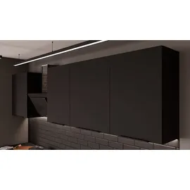 Küchen-Preisbombe Küchenzeile MONZA SIENA BASIC 280 cm Nussbaum Schwarz matt