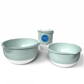 BigDean 3er Set 3,5 Liter & 2 Liter Rührschüssel & Quirltopf mit Spritzschutz lebensmittelecht spülmaschinengeeignet – Europe