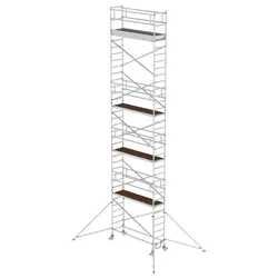 MUNK Aluminium-Rollgerüst mit Ausleger 2,45x0,75m Plattform 11,51m AH