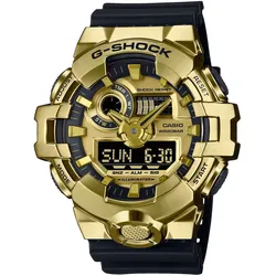 Chronograph CASIO G-SHOCK, schwarz, altgoldfarben, Armbanduhren, Herren, Quarzuhr, Armbanduhr, Herrenuhr, analog, automatischer Kalender