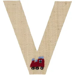 RICE Raffia Buchstaben Sticker, V, Zug