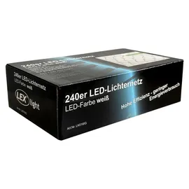 Mojawo Lichtervorhang LED 10 m Weiß Kabel Grün