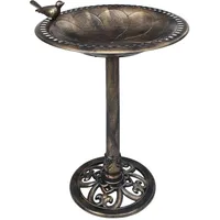 vidaXL Vogelbad Bronzen Kunststoff Gold