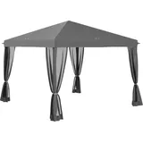 Outsunny Faltpavillon Pavillon Faltzelt 3x3m mit Seitenwänden inkl. Tragetasche Metall und Oxford hellgrau und schwarz für Garten und Veranstaltungen   Aosom.de