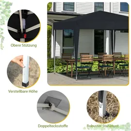 Laiham Faltpavillon 3 x 3 m inkl. 4 Seitenteile Schwarz