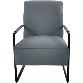 K+W Komfort & Wohnen Cocktailsessel K+W KOMFORT & WOHNEN, blau (aqua), B:62cm H:77cm T:83cm, Sessel, Cocktailsessel, mit bezogenen Armlehnen, Gestell in Metall schwarz Struktur