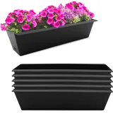 Spetebo Pflanzkasten Einsatz für Europalette - 6 Stück/Kunststoff in anthrazit - Blumenkasten Balkonkasten Pflanzenkasten