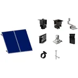 SolMount Montageset Schrägdach 2 Module nebeneinander Schwarz Eloxiert