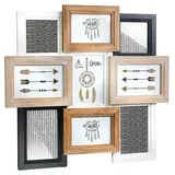 Kobolo Bilderrahmen Collage Holz weiß schwarz natur 9 Bilder 49x46 cm