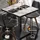 GGM Möbel BPA | Bistro Tisch | Quadratisch | Schwarzer Rand | 60 x 60 x 78,5 cm | Weiß Marmor / Schwarz