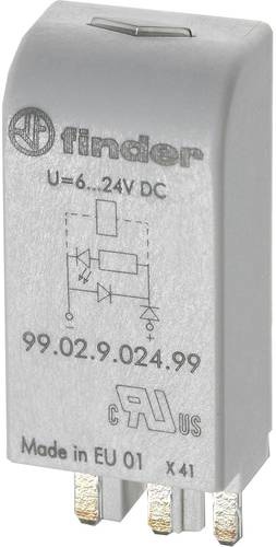 Finder Steckmodul mit EMV-Entstörbeschaltung, mit LED, mit Varistor 99.02.0.060.98 Leuchtfarben: Gr