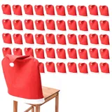 MARELIDA Stuhlhusse Weihnachtsmütze Rot/Weiß 50er Set
