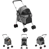 Hundewagen Faltbar Grau 76x50x100 cm Oxford-Gewebe - Pet-Stroller - Grau - The Living Store