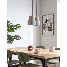 Beliani Baht 3-flg. 60 cm Beton Grau Holz Glockenform