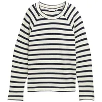 Tom Tailor DENIM Damen Boxy Fit Langarmshirt mit Knopf-Details,